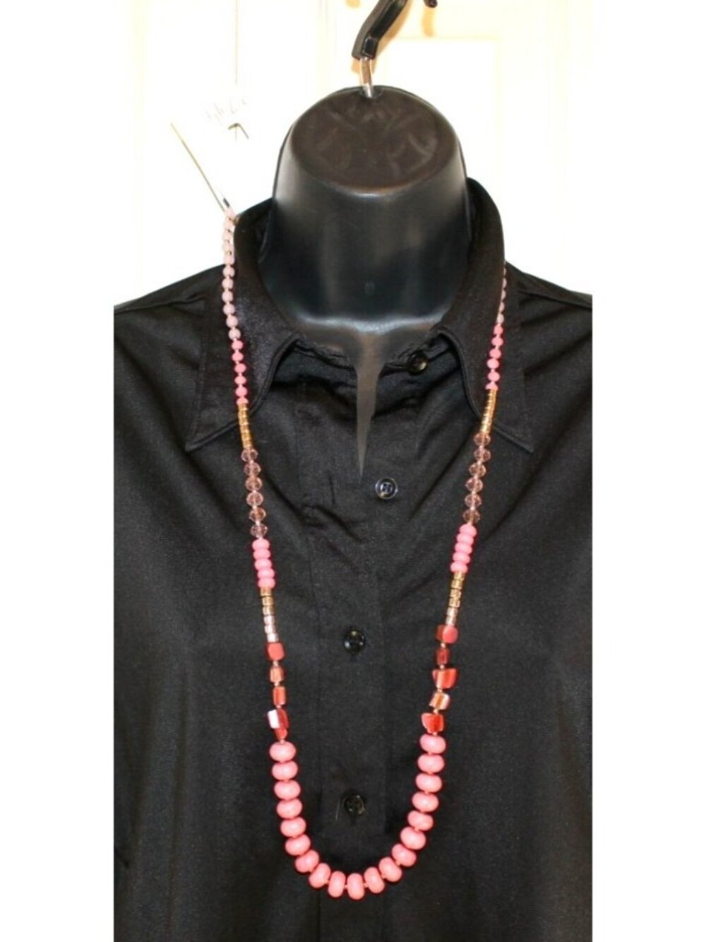 Style & Co Gold Tone Carol Pink Bead Necklace New with Tag $32.50 - Picture 7 of 9
